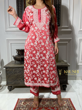 Load image into Gallery viewer, Chikankari Modal Satin Pant Set