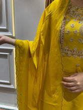 Load image into Gallery viewer, Yellow Hand Zardozi Suit