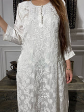Load image into Gallery viewer, Chikankari Modal Satin Pant Set