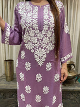 Load image into Gallery viewer, Chikankari Modal Kurti