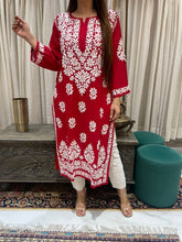 Load image into Gallery viewer, Chikankari Modal Kurti