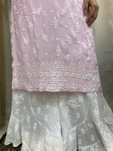 Load image into Gallery viewer, Muslin Chikankari kurta - Pink