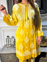 Load image into Gallery viewer, Chikankari Premium Modal Satin Pant Set