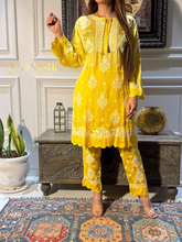 Load image into Gallery viewer, Chikankari Premium Modal Satin Pant Set