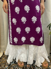 Load image into Gallery viewer, Chikankari Plum Kurta
