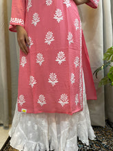 Load image into Gallery viewer, Chikankari Peach Kurta
