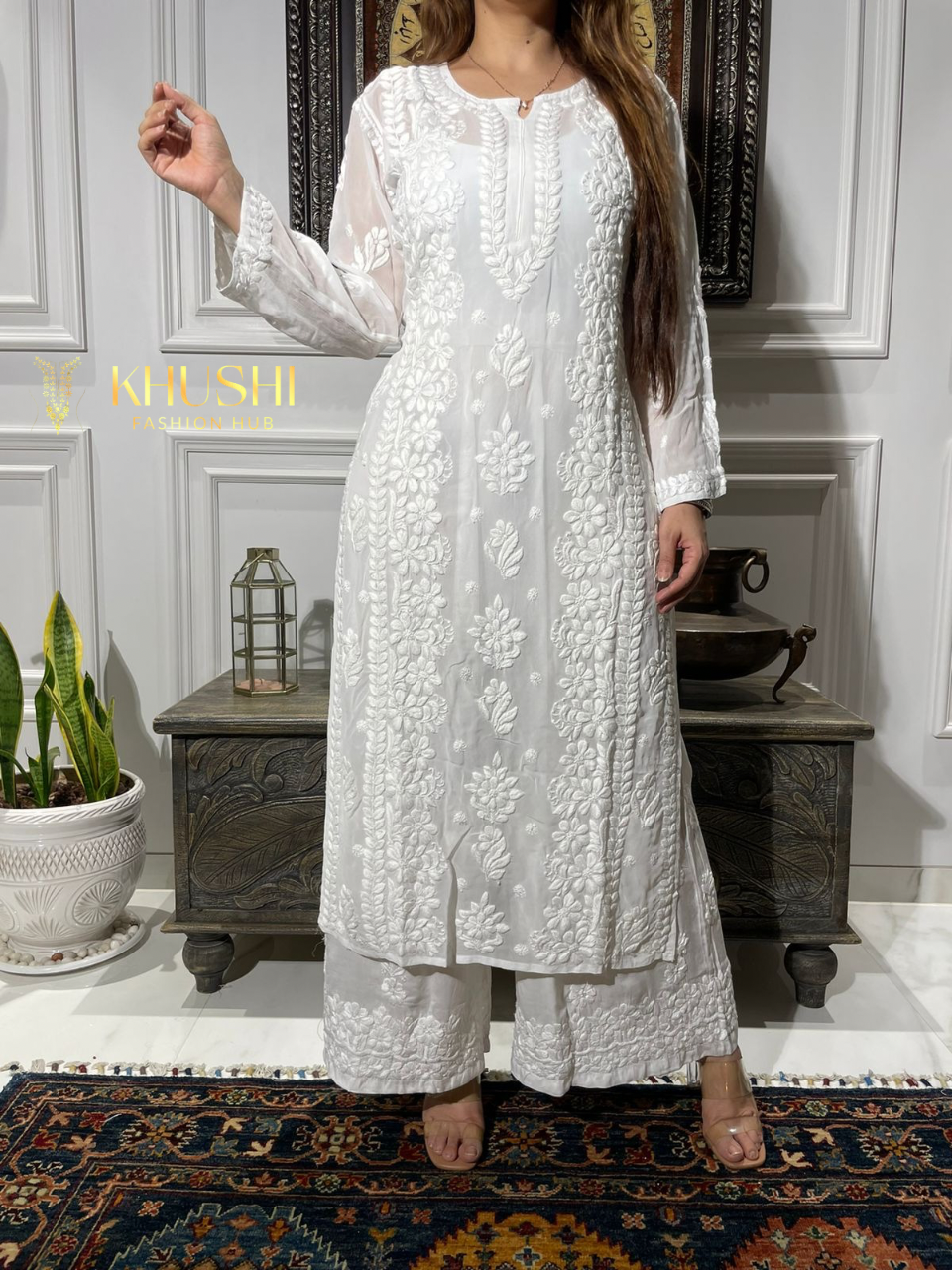 Chikankari Viscose Georgette Kurta