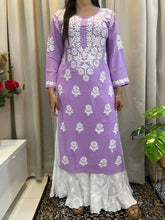 Load image into Gallery viewer, Chikankari Lailac Kurta
