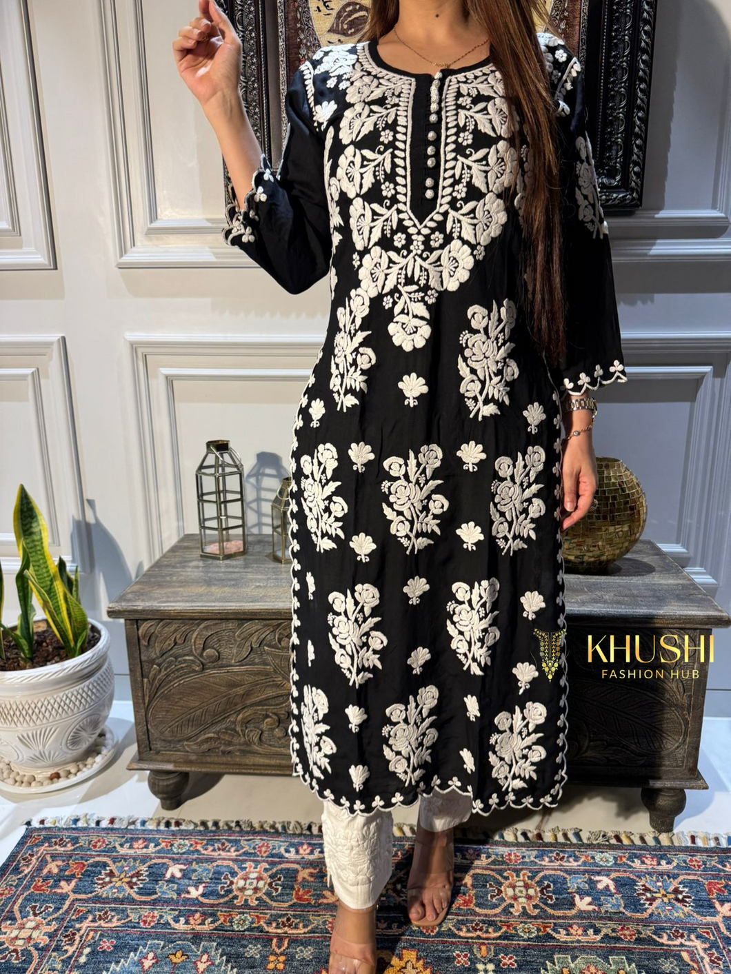 Chikankari Modal Kurti