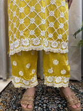 Load image into Gallery viewer, Chikankari Plazzo Set yellow ombré
