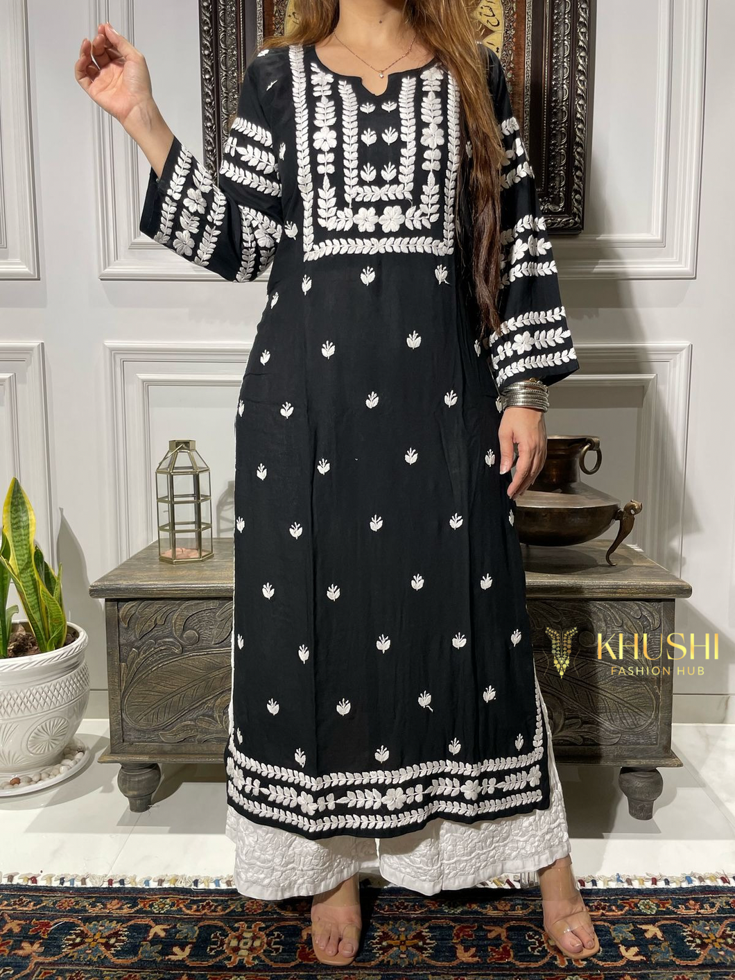 Chikankari Rayon Kurti