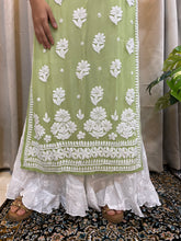 Load image into Gallery viewer, Chikankari 3d viscose kurta green
