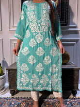 Load image into Gallery viewer, Chikankari Modal Cotton Kurti
