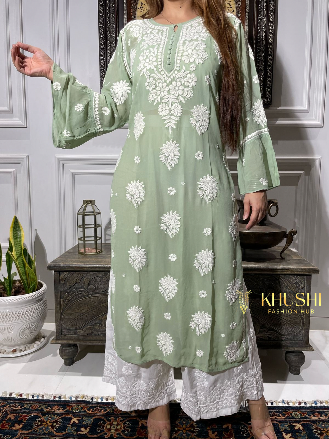 Chikankari Georgette Kurti