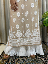 Load image into Gallery viewer, Chikankari 3d viscose kurta nude
