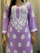 Load image into Gallery viewer, Chikankari Lailac Kurta
