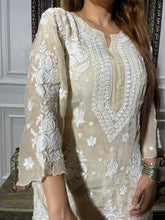 Load image into Gallery viewer, Chikankari Silk Crepe Pallazo Set
