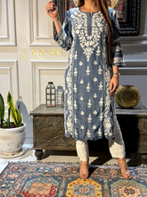 Load image into Gallery viewer, Chikankari Viscose Muslin Kurti
