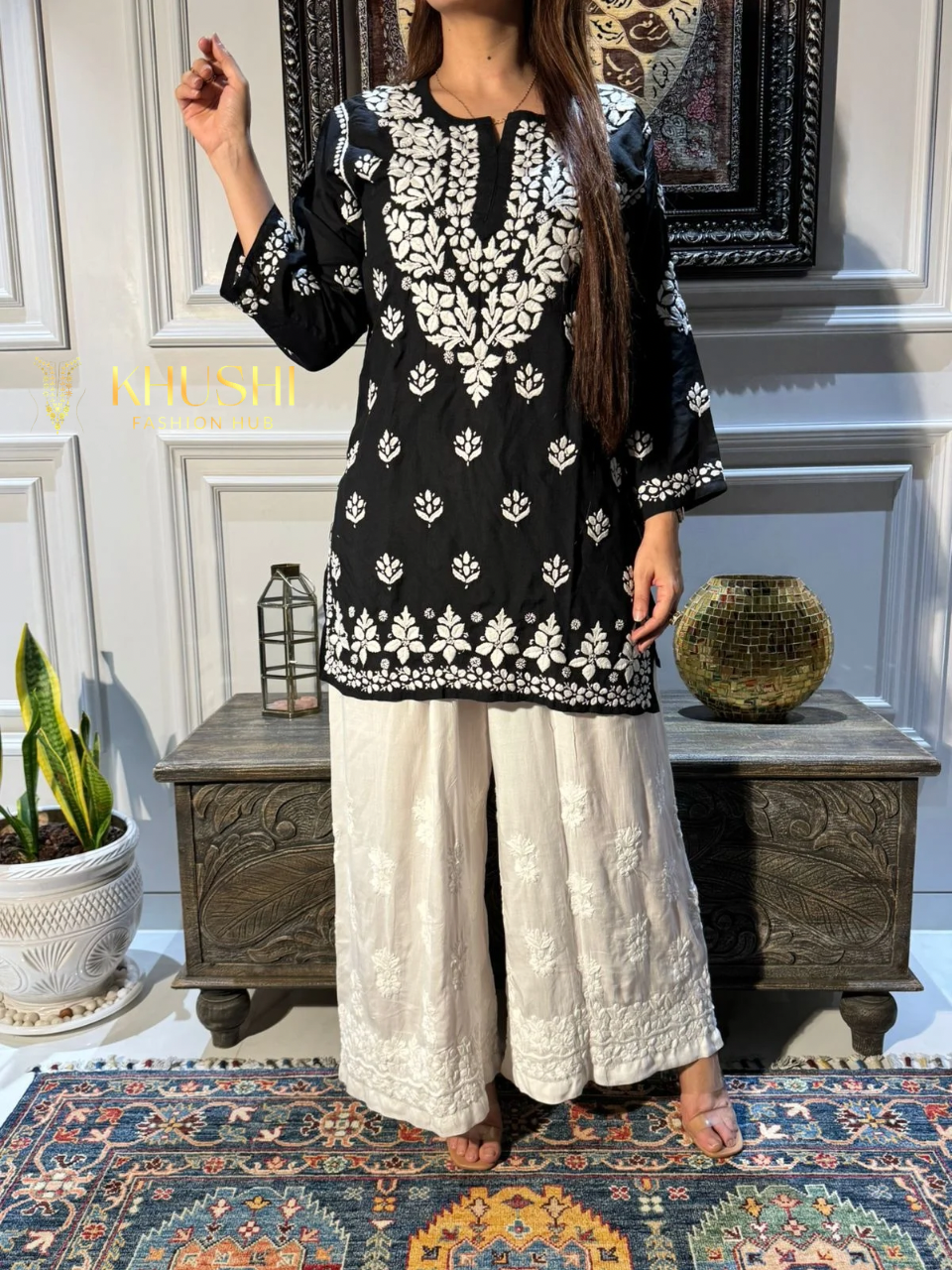 Chikankari Modal short Kurti