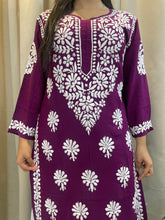 Load image into Gallery viewer, Chikankari Plum Kurta
