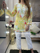 Load image into Gallery viewer, Yellow Printed Short Kurti
